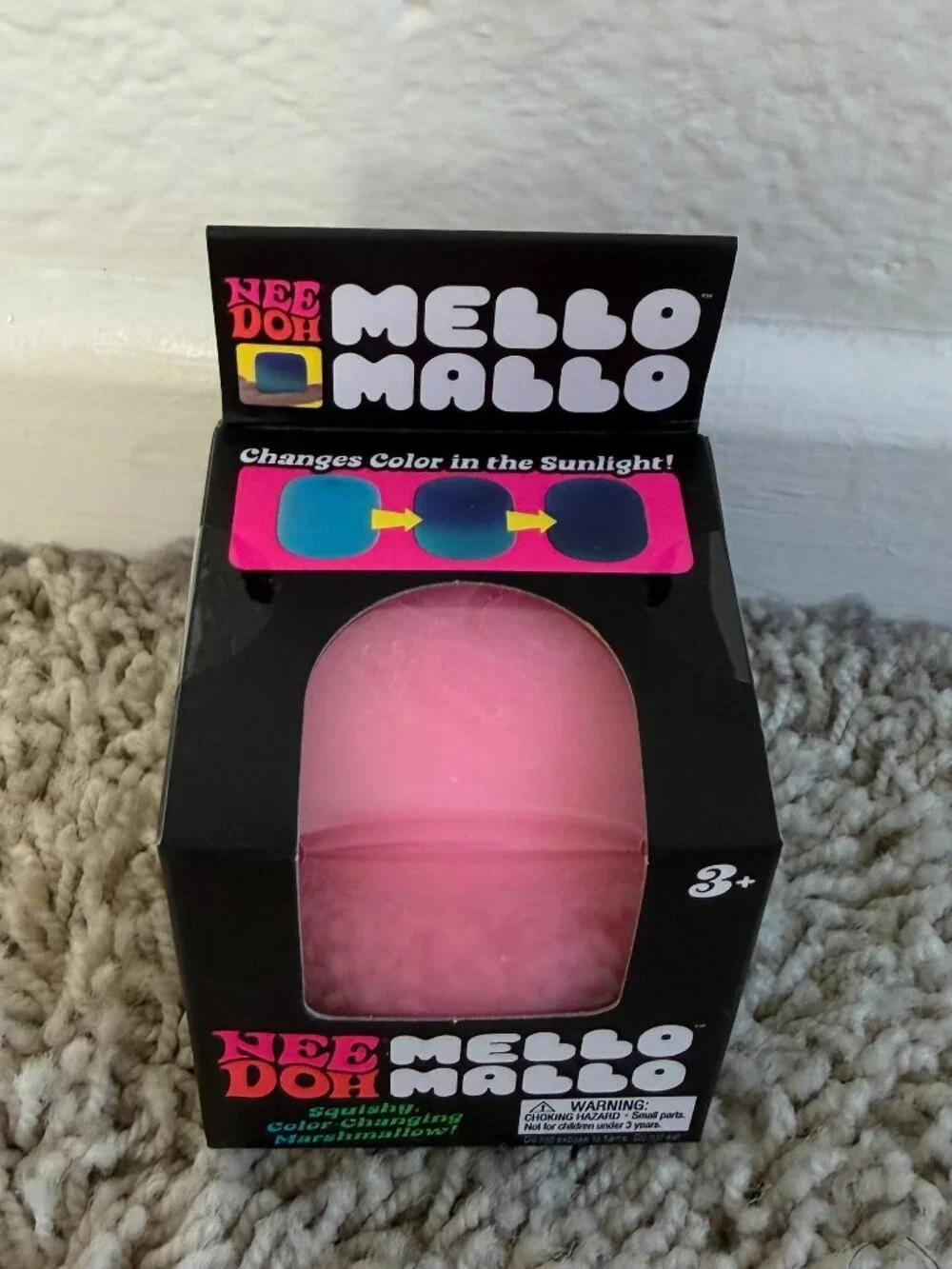 Nee Doh Mello Mallo Color Changing Marshmallow Pink NWT
